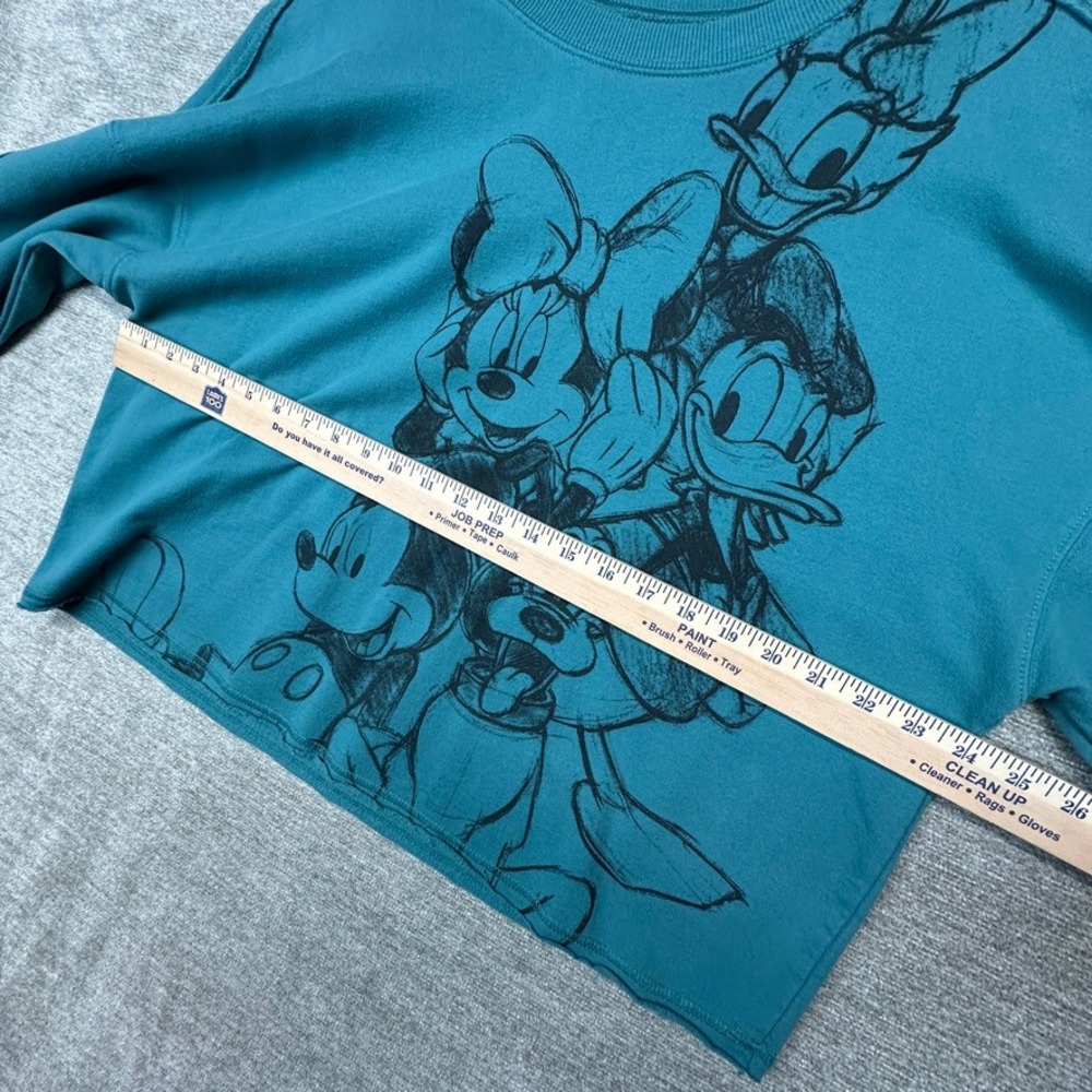 Disney Mickey and Friends Graphic Sweatshirt Sketched Teal Blue XXL - Picture 7 of 13